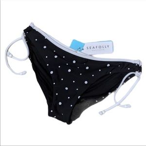 NWT SEAFOLLY Polka Dot “Boudoir Spot” Bikini Swim Bottom US 10